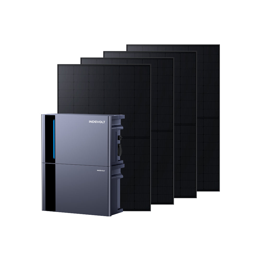 Indevolt SolidFlex 2000 Balkonkraftwerk mit halbfesten LiFePO₄-Akkus - SolidFlex2000+SFA1800*1 (3584Wh) / 500W Bifaziale Solarpanel*4 (2000W) / Ohne Halterungen