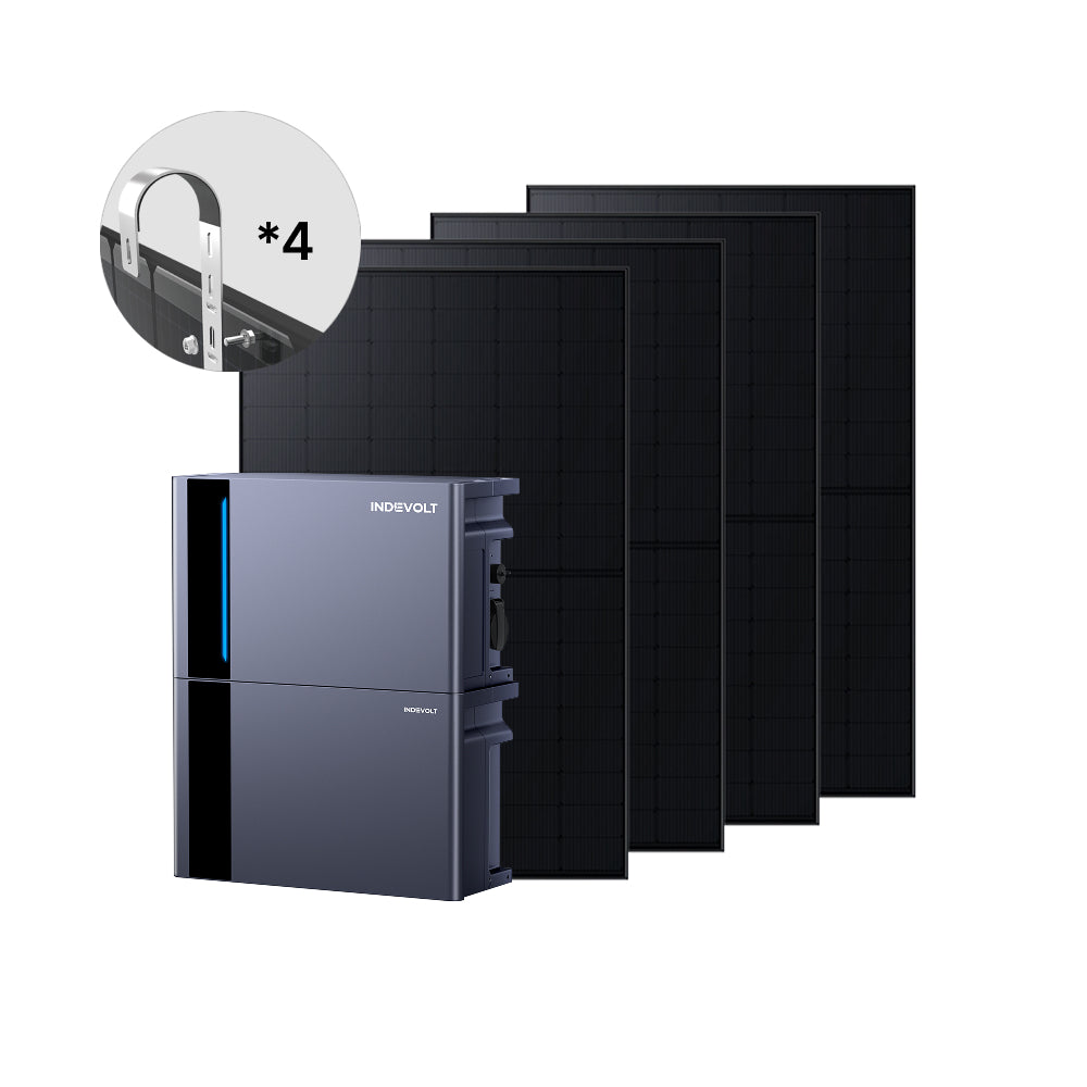 Indevolt PowerFlex 2000 Balkonkraftwerk mit Speicher - 👍️PowerFlex2000+PFA2000 (4020Wh) / 500W Bifaziale Solarpanel*4 (2000W) / Balkonhalter (4 Paar)