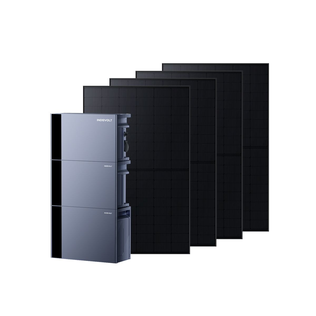 Indevolt SolidFlex 1200 Hybrid Balkonkraftwerk mit Speicher Set - SolidFlex1200 + SFA1800 + SFA3600 + 500W Bifaziale Solarpanel*4