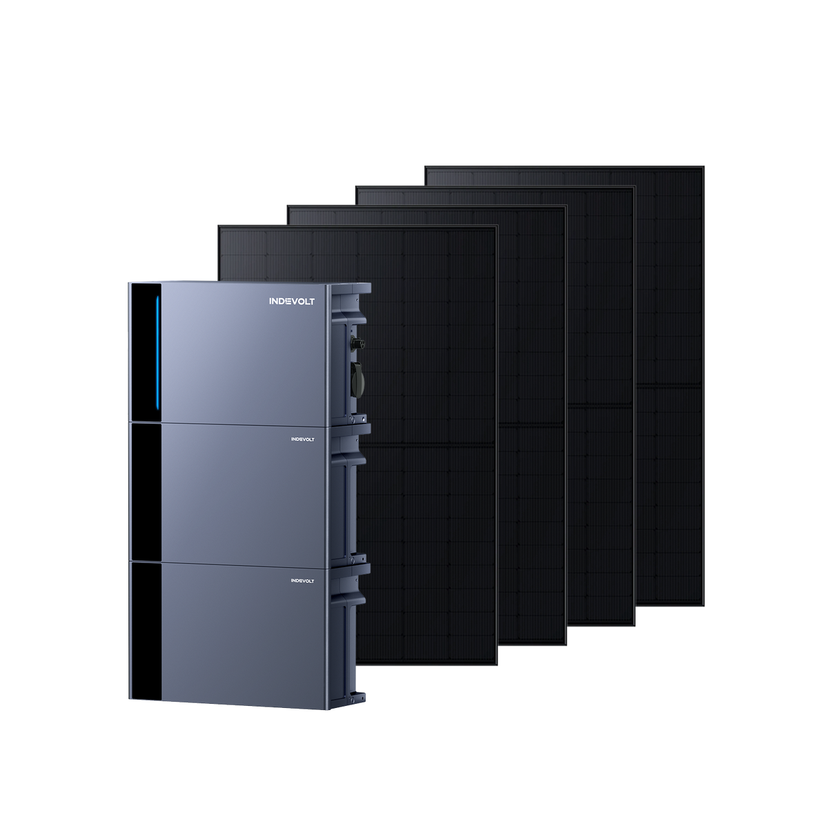 Indevolt SolidFlex 2000 Hybrid Balkonkraftwerk mit Speicher Set - SolidFlex2000 + SFA1800*2 + 500W Bifaziale Solarpanel*4